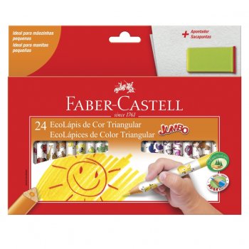 LAPIS DE COR FABER 24 CORES TRIANGULAR  JUMBO