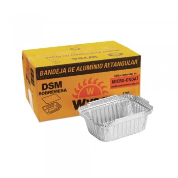 BANDEJA ALUMINIO C/ TAMPA 135 ML CX C/ 100 DSM WYD