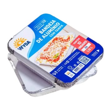 BANDEJA ALUMINIO D-5 1150 ML C/ 10 WYDA PRATICA