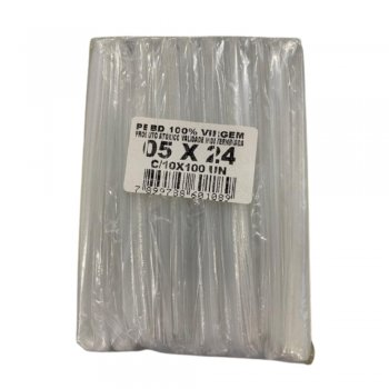 SACO PLASTICO VIRGEM P/ GELADINHO 5CMX24CM C/1000