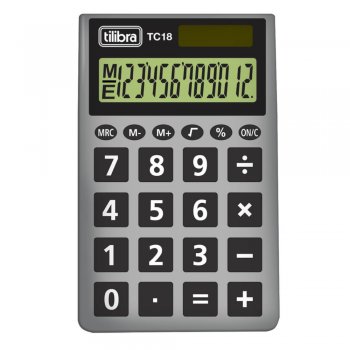 CALCULADORA DE BOLSO TILIBRA TC18 CINZA