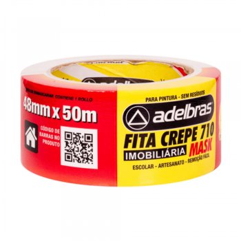 FITA CREPE 710 48 X 50 ADELBRAS (UNITARIO)