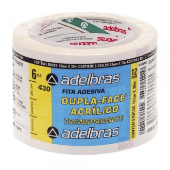 FITA DUPLA FACE ACRILICA ADELBRAS 12 X 30